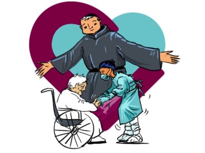 Programa de apoyo a familiares y personas usuarias de centros de día de mayores en el Alto Deba San Benito Menni, el corazón hospitalario y una gerocultora asistiendo a una persona mayor