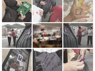 El Centro de Día de Soraluze conmemora el Día Contra la Violencia de Género Collage sobre violencia de género