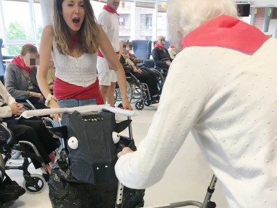 San Fermín 2019 en la Residencia mayores Txurdinagabarri de Bilbao