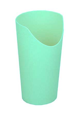 La disfagia (dificultad para tragar) y su tratamiento en las personas mayores Vaso con escotadura para disfagia