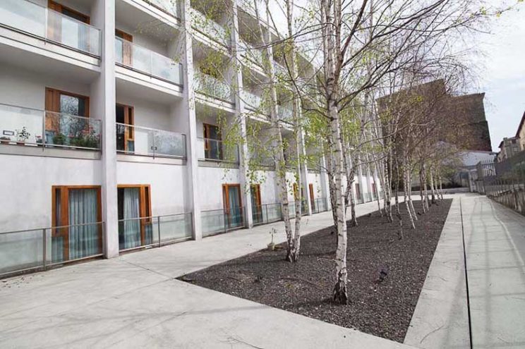 Joxe Miel Barandiaran Adineko Pertsonen Egoitza Patio de la Residencia de personas mayores Barandiaran de Durango, Bizkaia