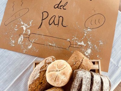 Conociendo más sobre un alimento básico: el pan Panes de diversos tipos delante de un cartel que dice Día Mundial del Pan