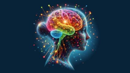 Zer da malgutasun kognitiboa? Imagen digital de una cabeza femenina con el cerebro en colores