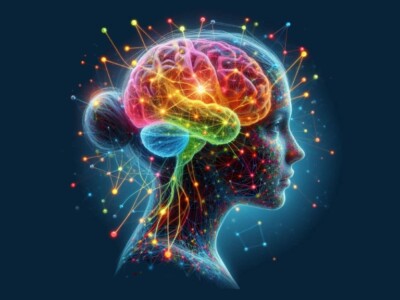 ¿Qué es la flexibilidad cognitiva? Imagen digital de una cabeza femenina con el cerebro en colores