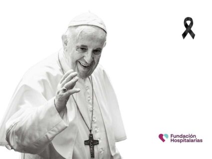 Imagen del Papa Francisco en blanco y negro