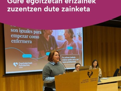 Erizaintza osasun mentalean: prestakuntza, praktikak eta etorkizun profesionala Gipuzkoan EHUko Gipuzkoako Erizaintza Fakultatean egindako aurkezpena, osasun mentaleko erizaintzari eta aukera profesionalei buruzkoa
